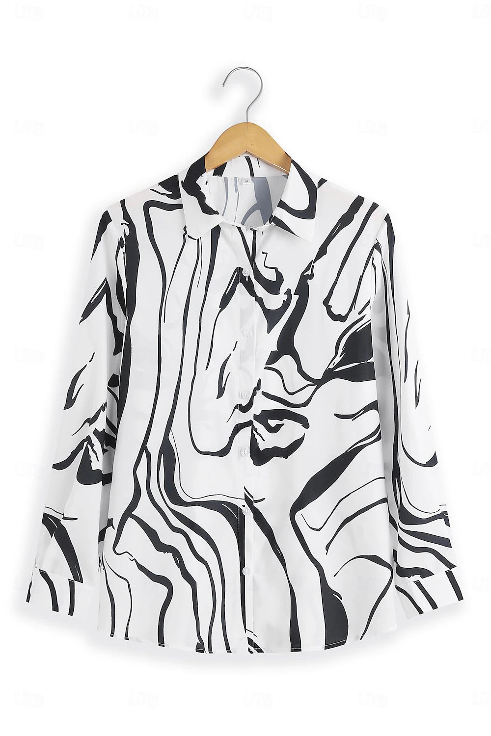 Women's Shirt Blouse Graphic Casual Button Print White Long Sleeve Elegant Fashion Daily Shirt Collar Fall & Winter