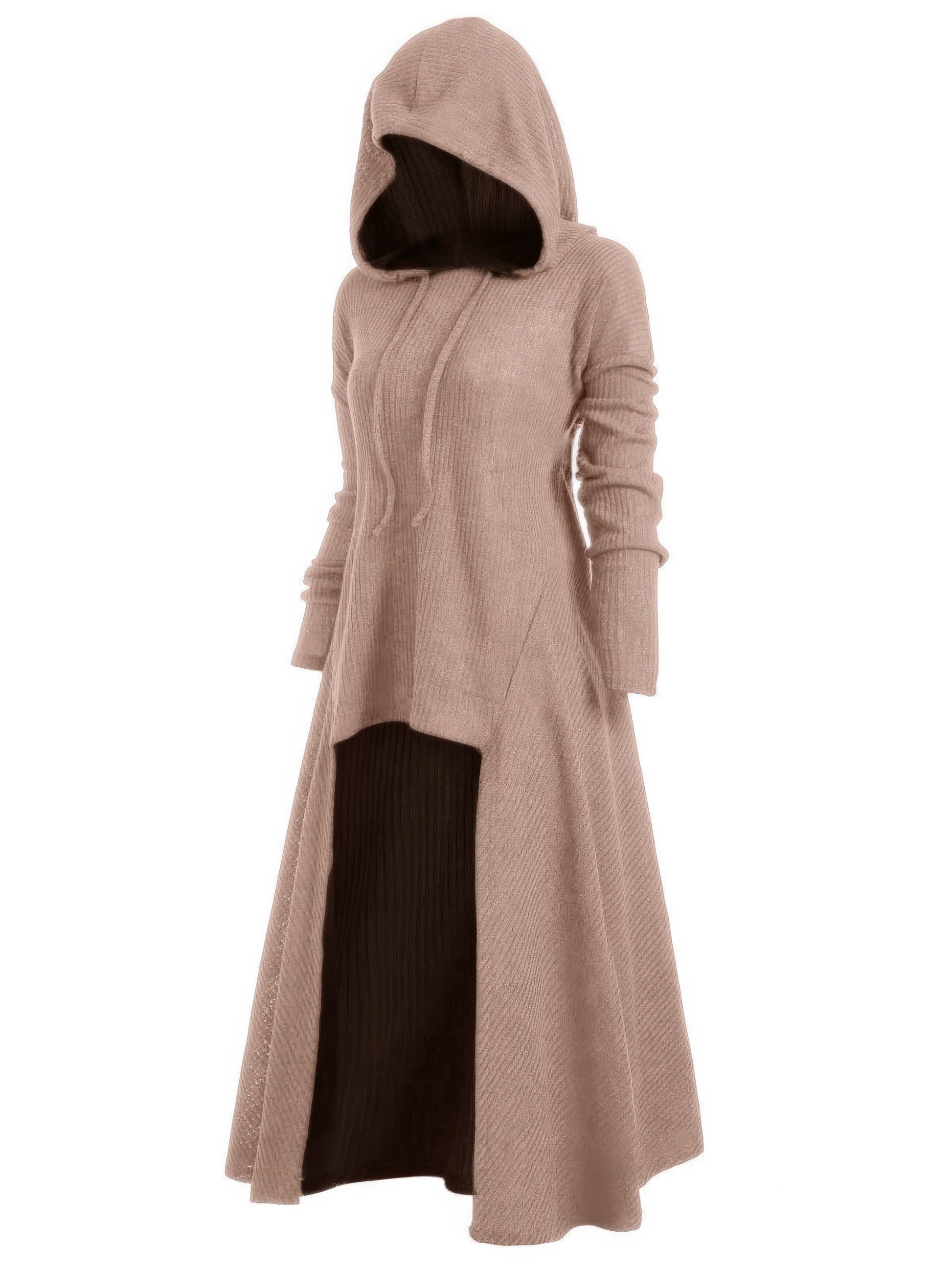 Maxi Dresses - Night Knight Pullover Hooded Coat Dress - MsDressly