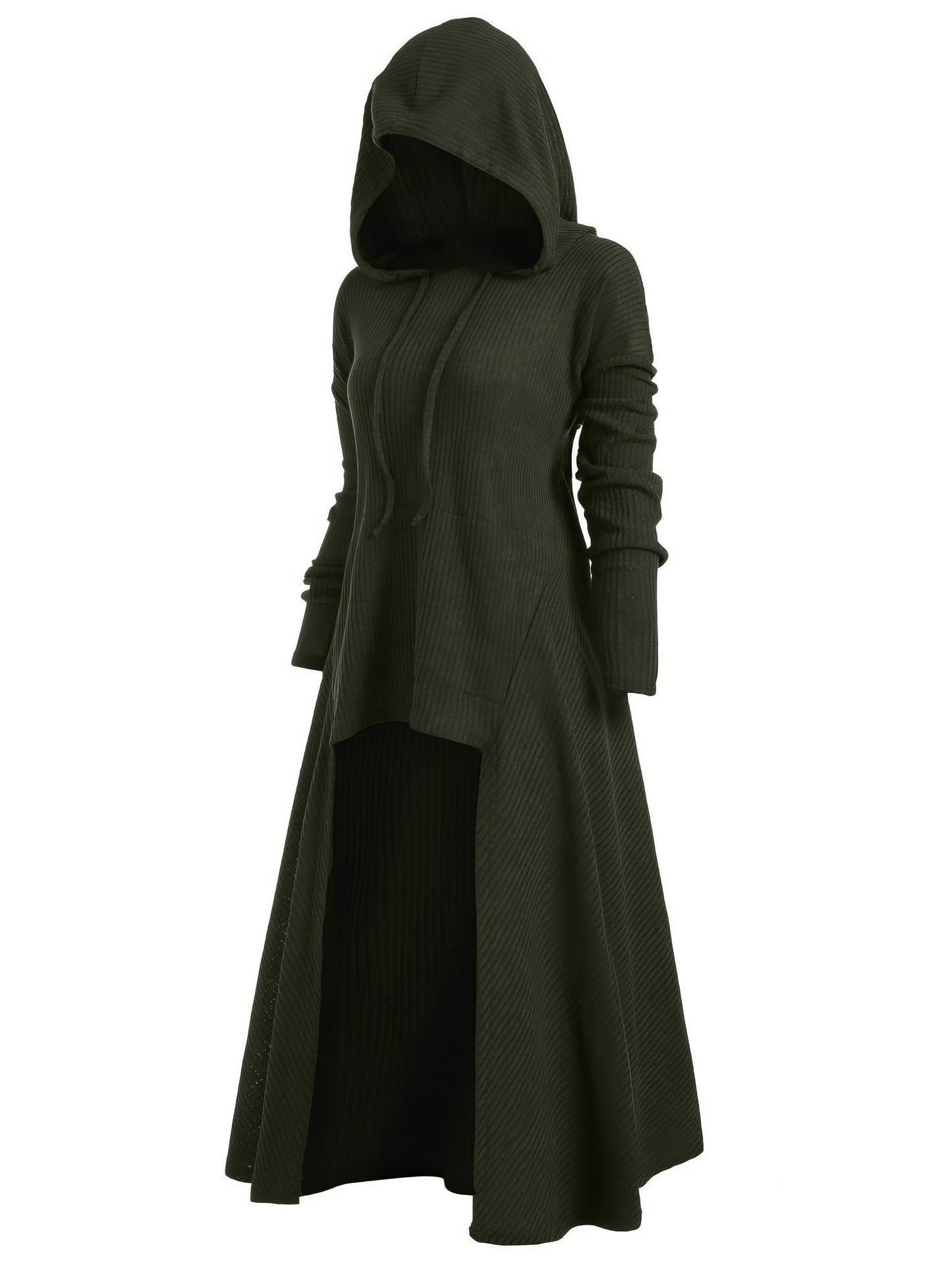 Maxi Dresses - Night Knight Pullover Hooded Coat Dress - MsDressly