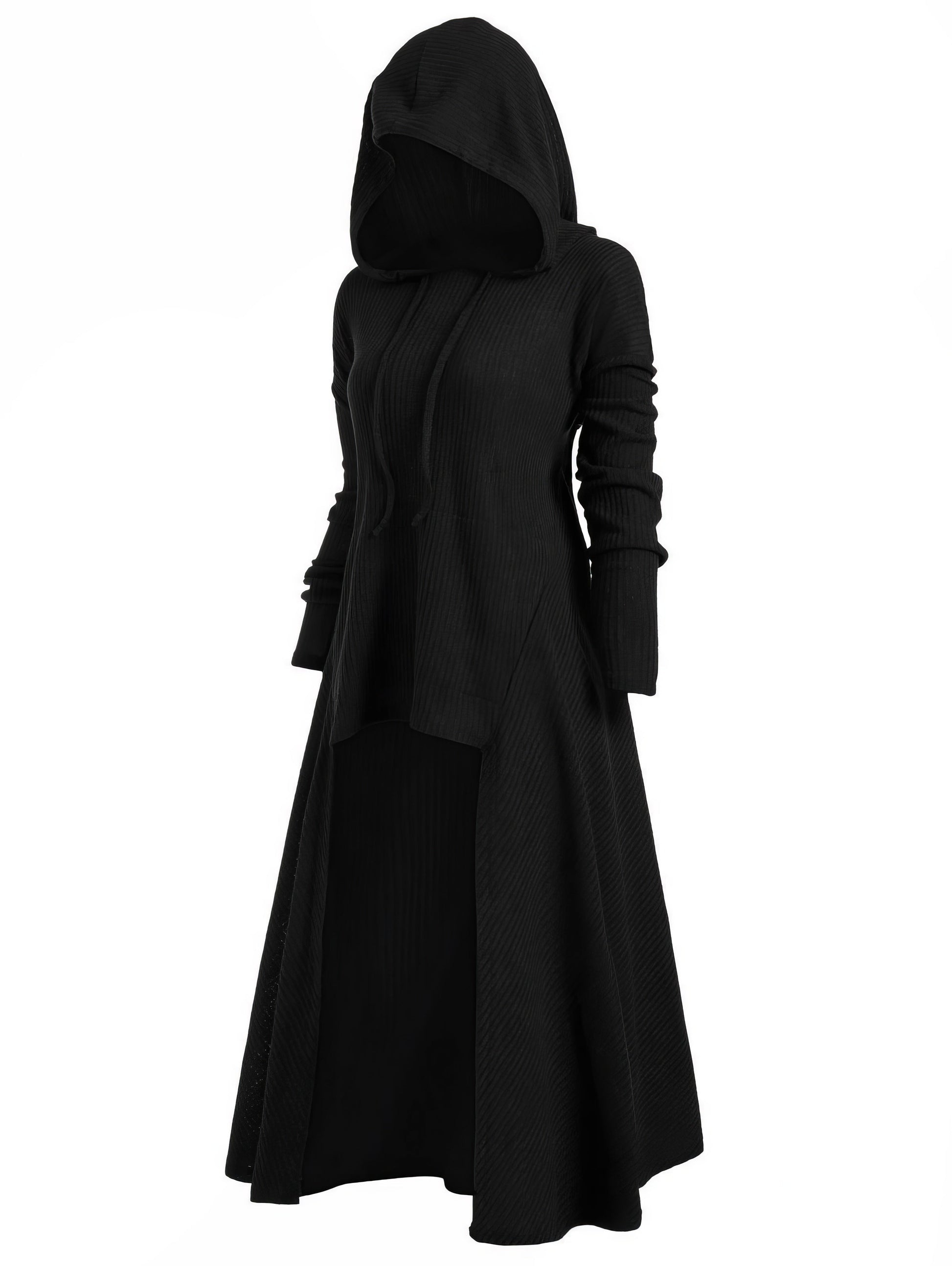 Maxi Dresses - Night Knight Pullover Hooded Coat Dress - MsDressly