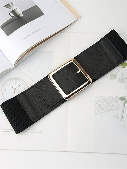 Women's Belt PU Black Gold Wide Belt Dailywear Business Daily Date Pure Color / Spring / Summer / Fall / Winter - LuckyFash™