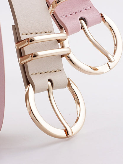 Women's Unisex PU Buckle Belt PU Leather Prong Buckle D-ring Casual Classic Party Daily Black Pink Brown Beige - LuckyFash™