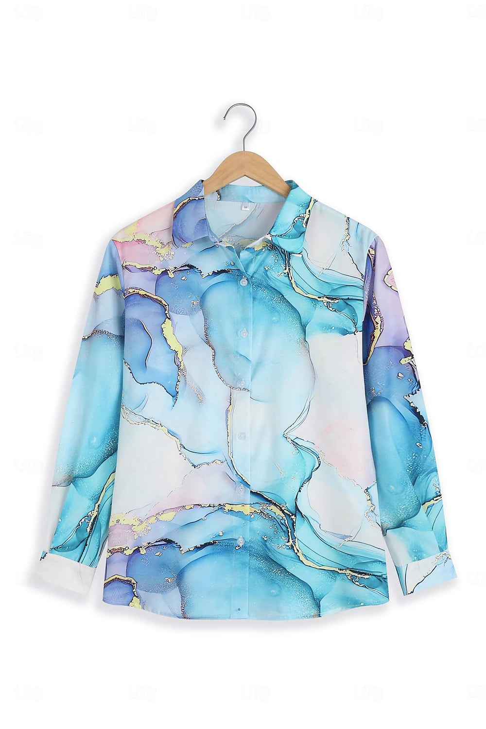 Women's Shirt Blouse Graphic Abstract Casual Button Print Pink Long Sleeve Elegant Fashion Daily Shirt Collar Fall & Winter