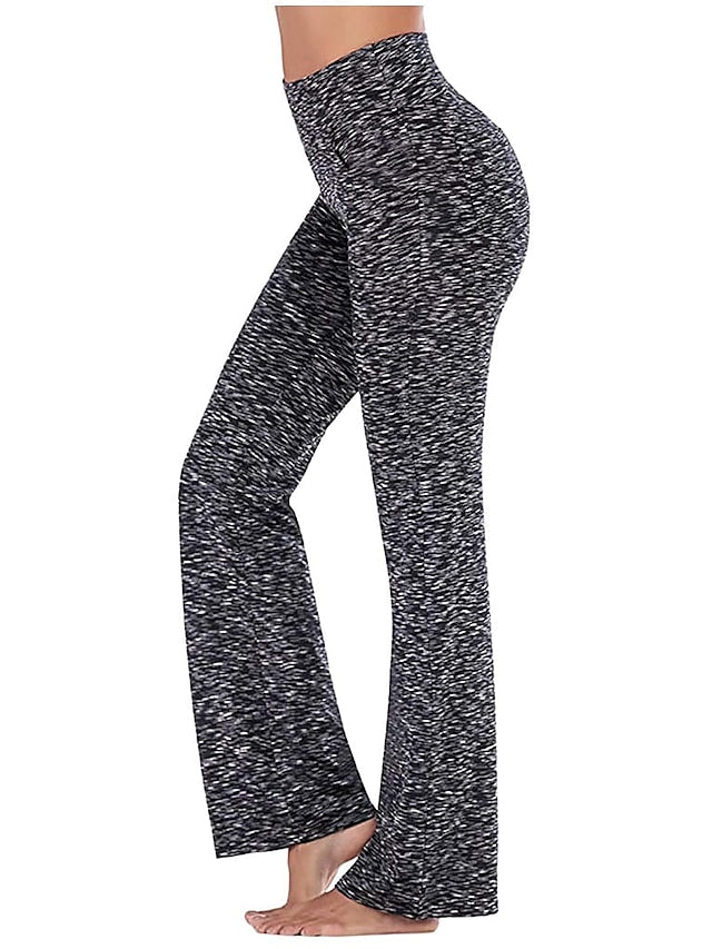 Women's Yoga Pants Side Pockets Wide Leg High Waist Yoga Fitness Gym Workout Bottoms Dark Grey Navy Black Spandex Sports Activewear High Elasticity - LuckyFash™