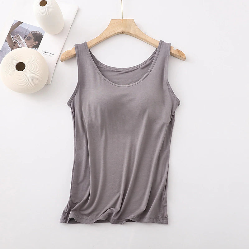 Women's Tank Top Plain Casual Black Sleeveless Basic Round Neck