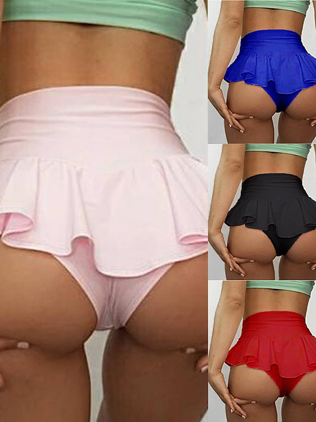 Women's Yoga Shorts Gym Shorts Short Leggings 2 in 1 Tummy Control Butt Lift High Waist Yoga Fitness Gym Workout Bottoms Black Pink Red Sports Activewear High Elasticity Skinny - LuckyFash™