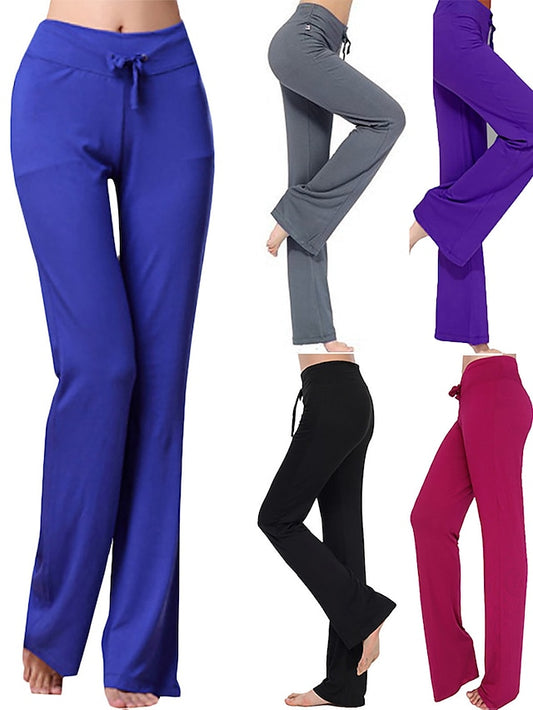 Yoga Pants Stretch Flared Leg Bootcut for Women High Waist Workout Fitness Gym Pants Wide Leg Comfy Lounge Pants Purple Pink - LuckyFash™