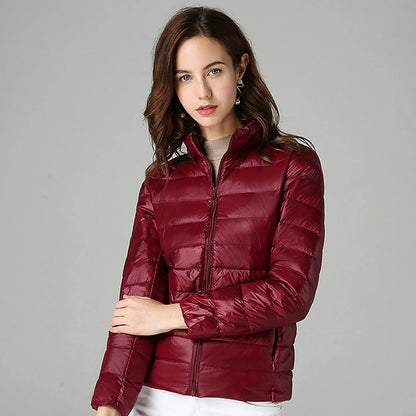 Women's Puffer Jacket Hiking Down Jacket Hiking Windbreaker Winter Outdoor Thermal Warm Packable Waterproof Windproof Jacket Top Full Length Visible Zipper Ski / Snowboard Fishing Traveling Lake blue