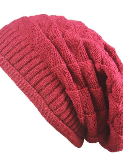 Women's Hat Beanie / Slouchy Black Purple Wine Outdoor Home Street Knitted Pure Color Portable Windproof Comfort - LuckyFash™