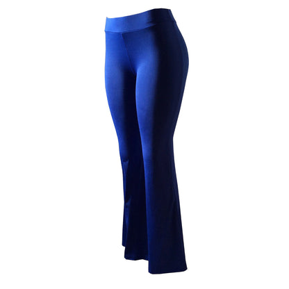 Women‘s Casual / Sporty Athleisure Flare Chinos Bell Bottom Wide Leg Full Length Dress Pants Weekend Yoga Stretchy Plain Comfort Mid Waist Slim White Black Blue Wine Coffee S M L XL