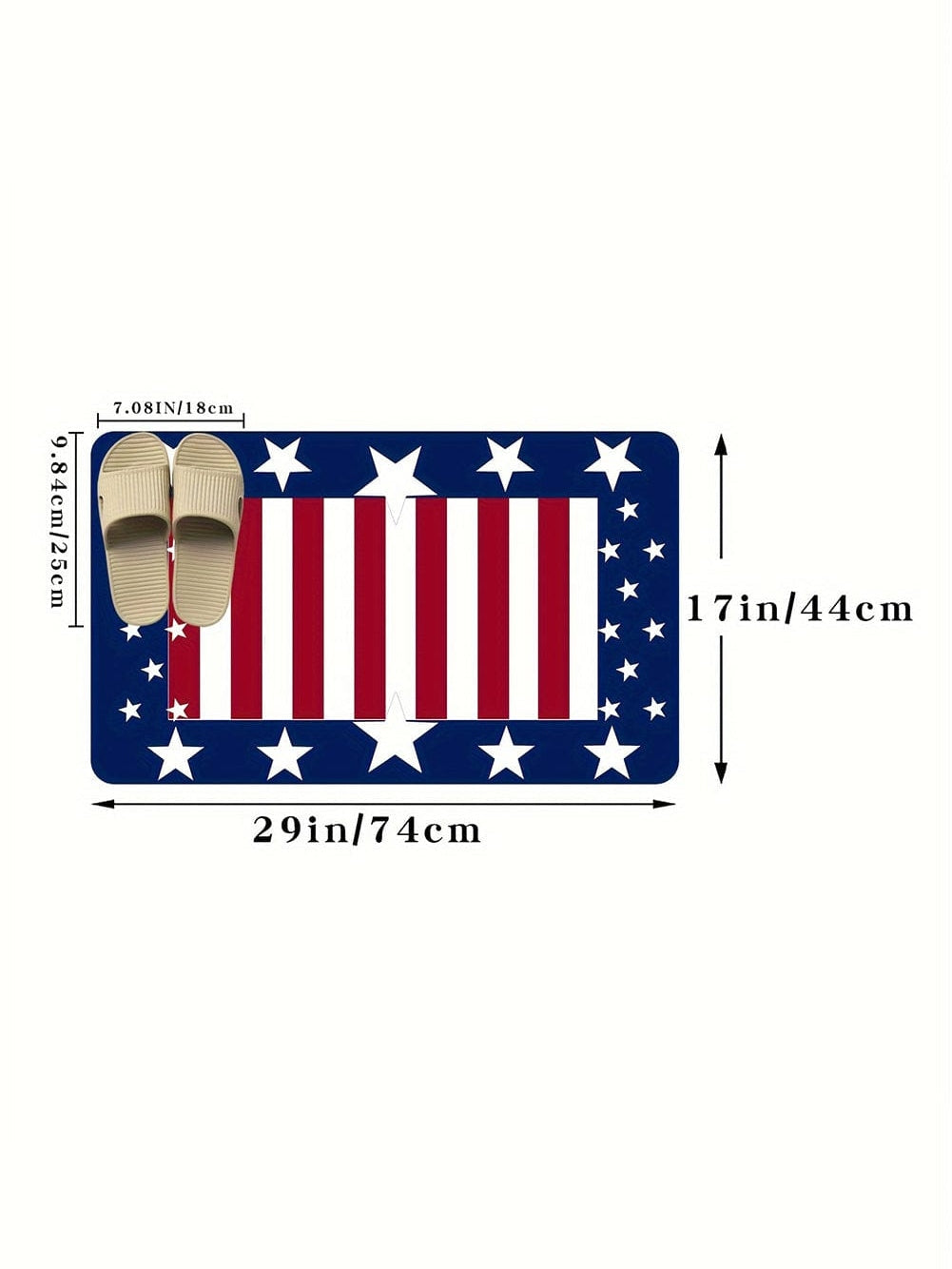 Patriotic Stars and Stripes Non-Slip Ground Mat