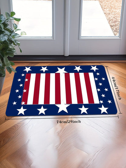 Patriotic Stars and Stripes Non-Slip Ground Mat