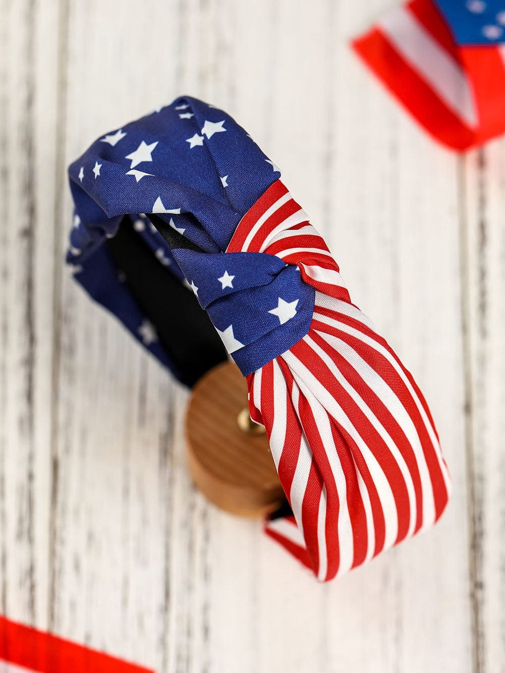 Patriotic Striped Stars Bow Knot Headband