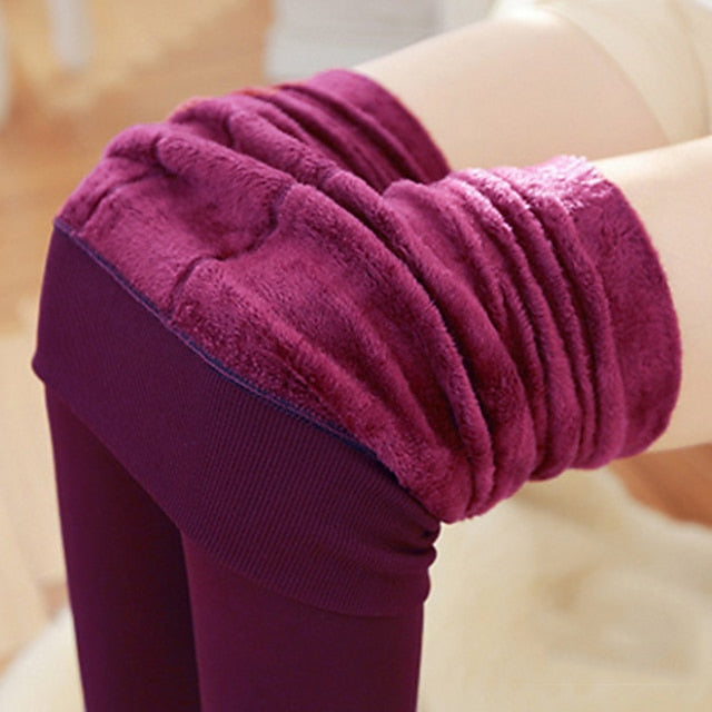 Women's Fleece Pants Normal Fleece Plain Black Red Fashion Mid Waist Full Length Daily Fall & Winter
