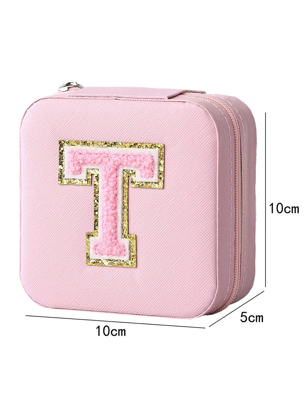 Pink Portable Chenille T Small Jewelry Box