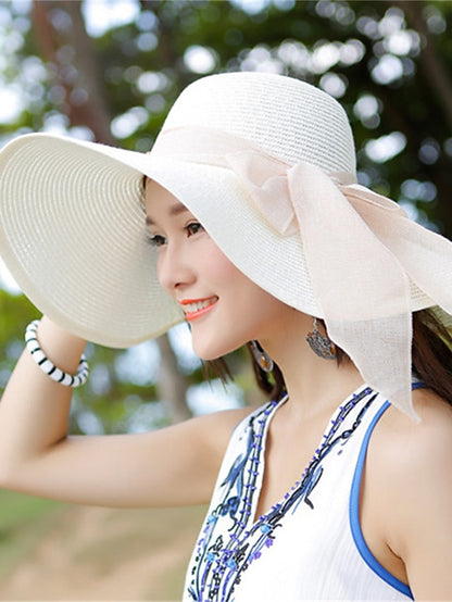 Women's Party Hat Party Street Holiday Bow Solid Colored Light Blue Beige Hat White Pink Fall Winter Spring - LuckyFash™