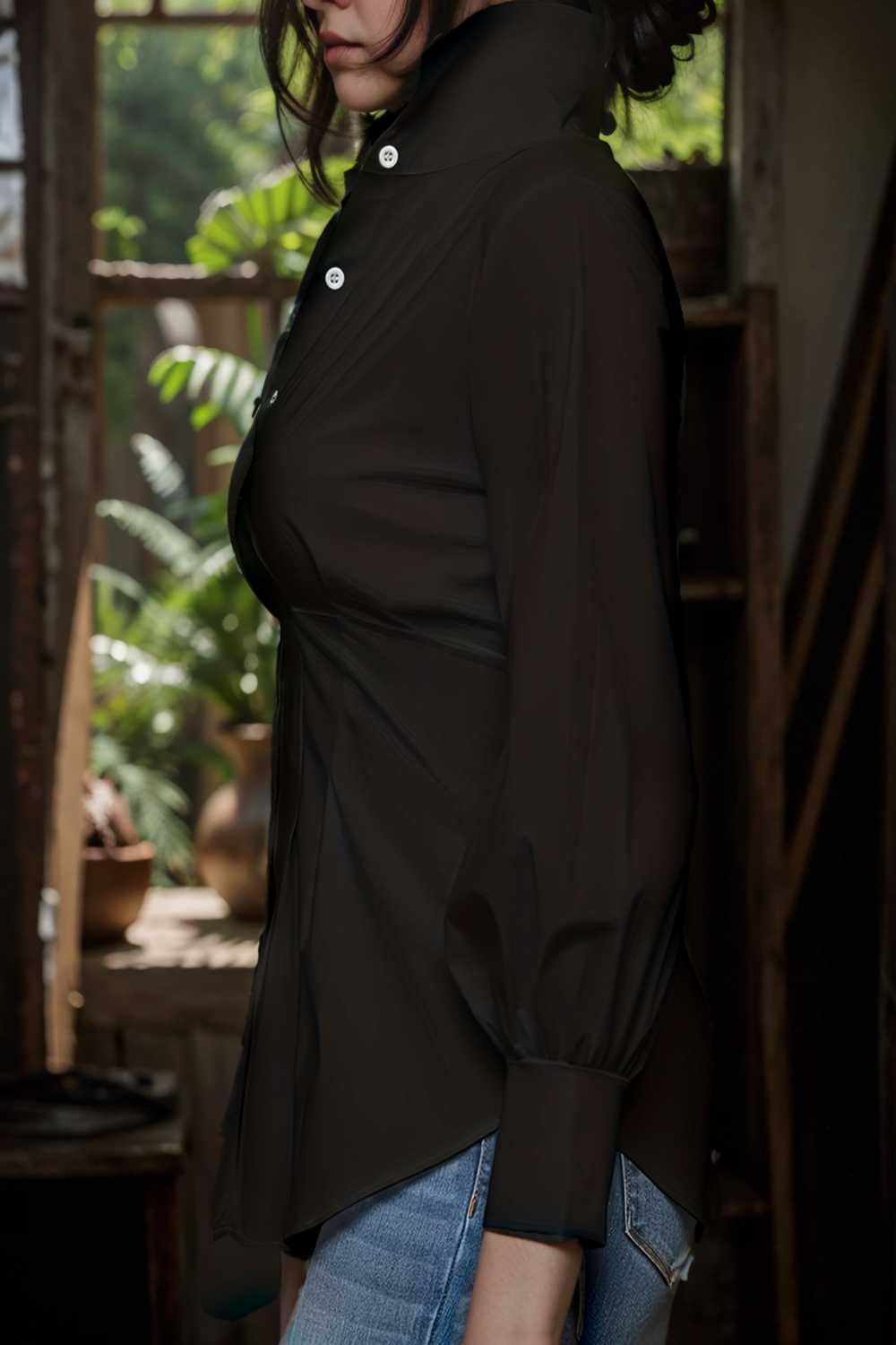 plus size casual blouse women s plus solid button up lantern sleeve turn down collar nipped waist blouse 106566