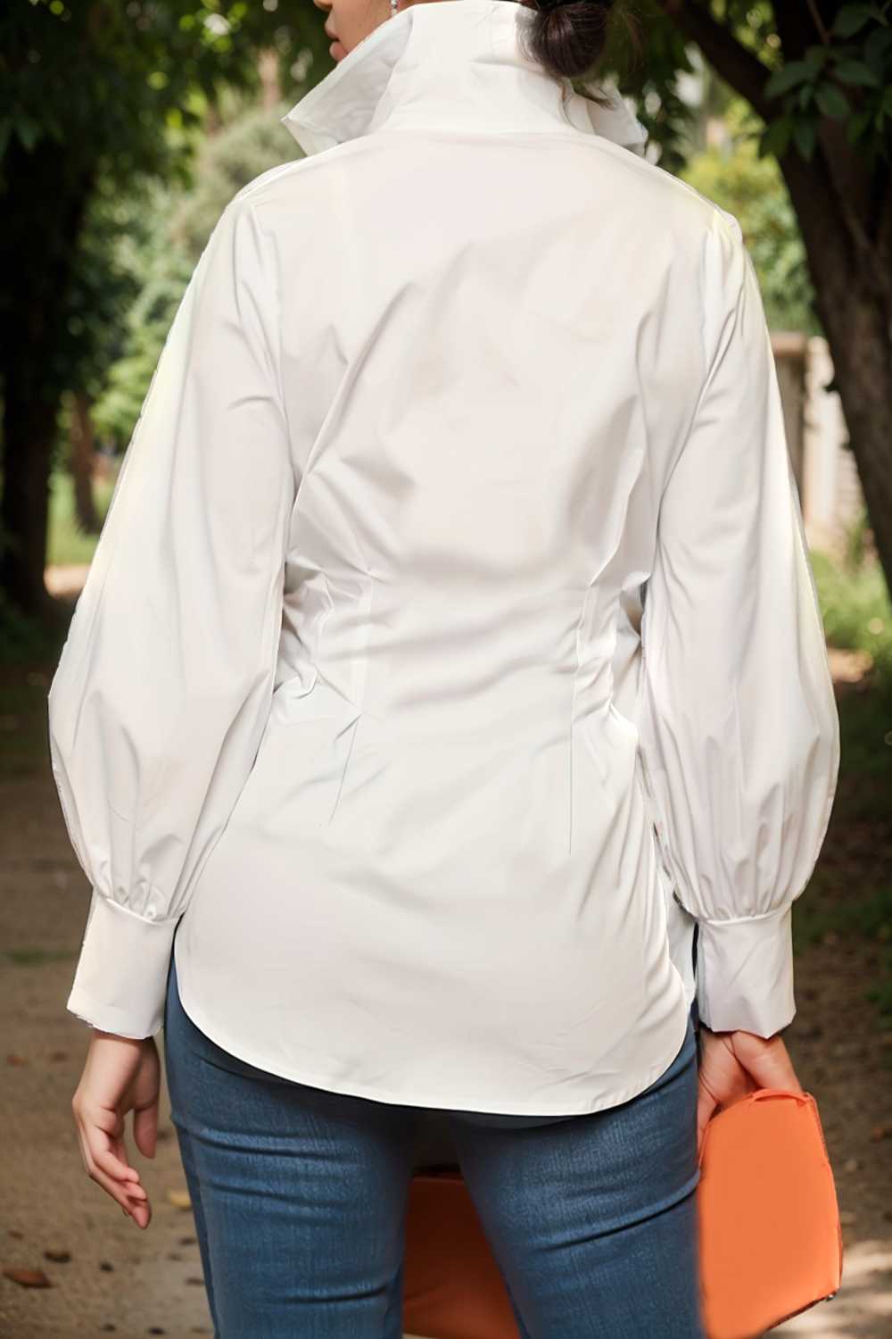 plus size casual blouse women s plus solid button up lantern sleeve turn down collar nipped waist blouse 107255