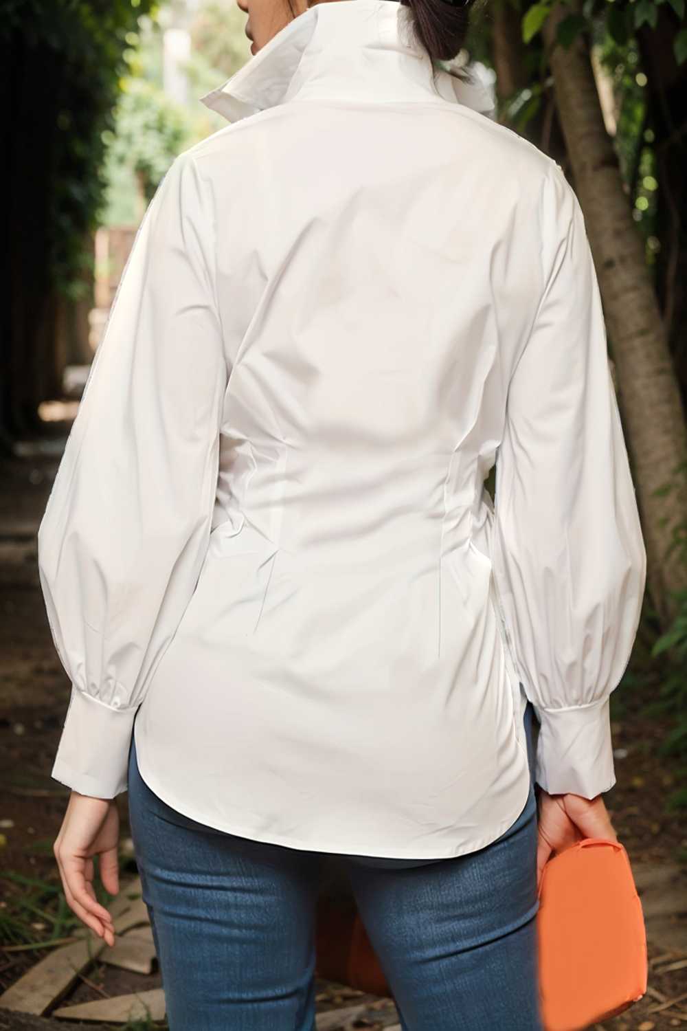plus size casual blouse women s plus solid button up lantern sleeve turn down collar nipped waist blouse 111925