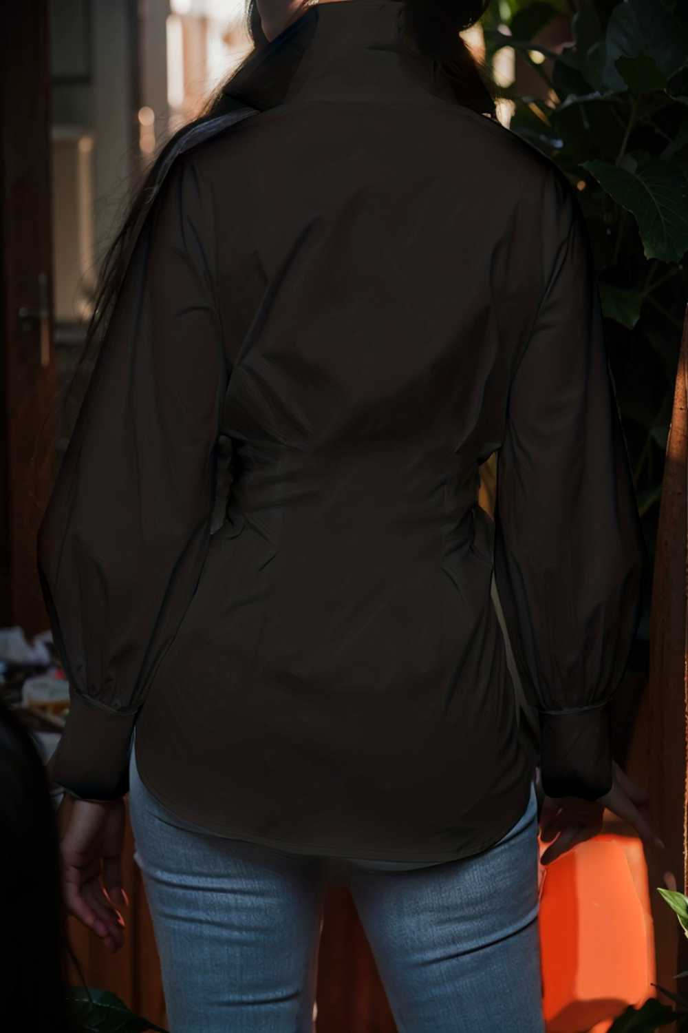 plus size casual blouse women s plus solid button up lantern sleeve turn down collar nipped waist blouse 106519