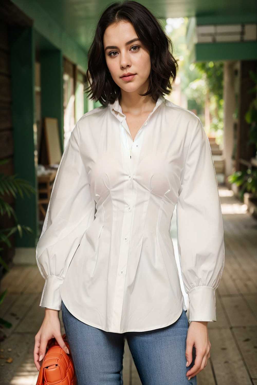 plus size casual blouse women s plus solid button up lantern sleeve turn down collar nipped waist blouse 122596