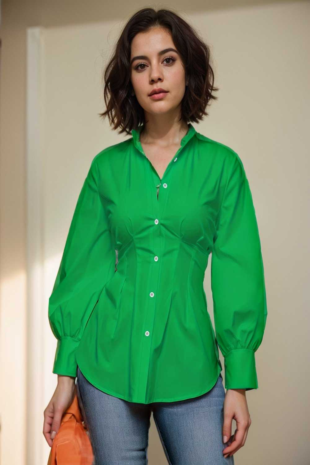 plus size casual blouse women s plus solid button up lantern sleeve turn down collar nipped waist blouse 108543