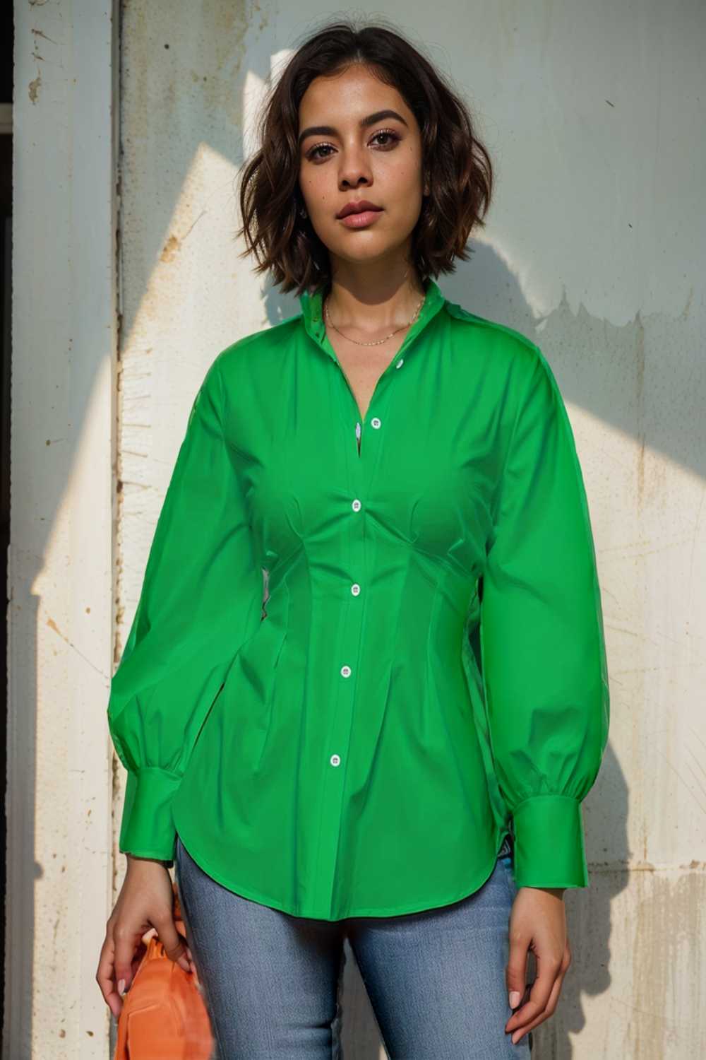 plus size casual blouse women s plus solid button up lantern sleeve turn down collar nipped waist blouse 108539