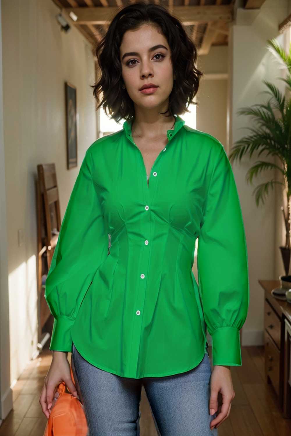 plus size casual blouse women s plus solid button up lantern sleeve turn down collar nipped waist blouse 108538