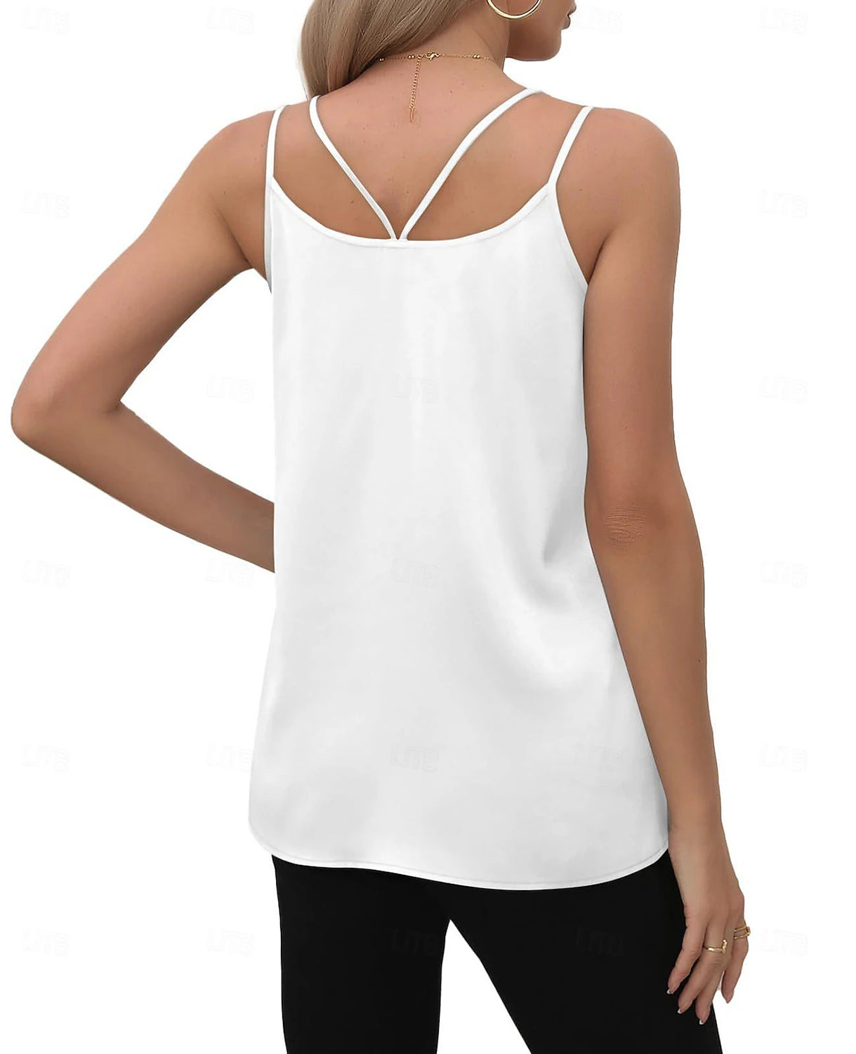 Women's Tank Top Plain Daily Vacation White Sleeveless Casual V Neck Summer