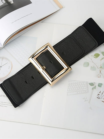 Women's Belt PU Black Gold Wide Belt Dailywear Business Daily Date Pure Color / Spring / Summer / Fall / Winter - LuckyFash™