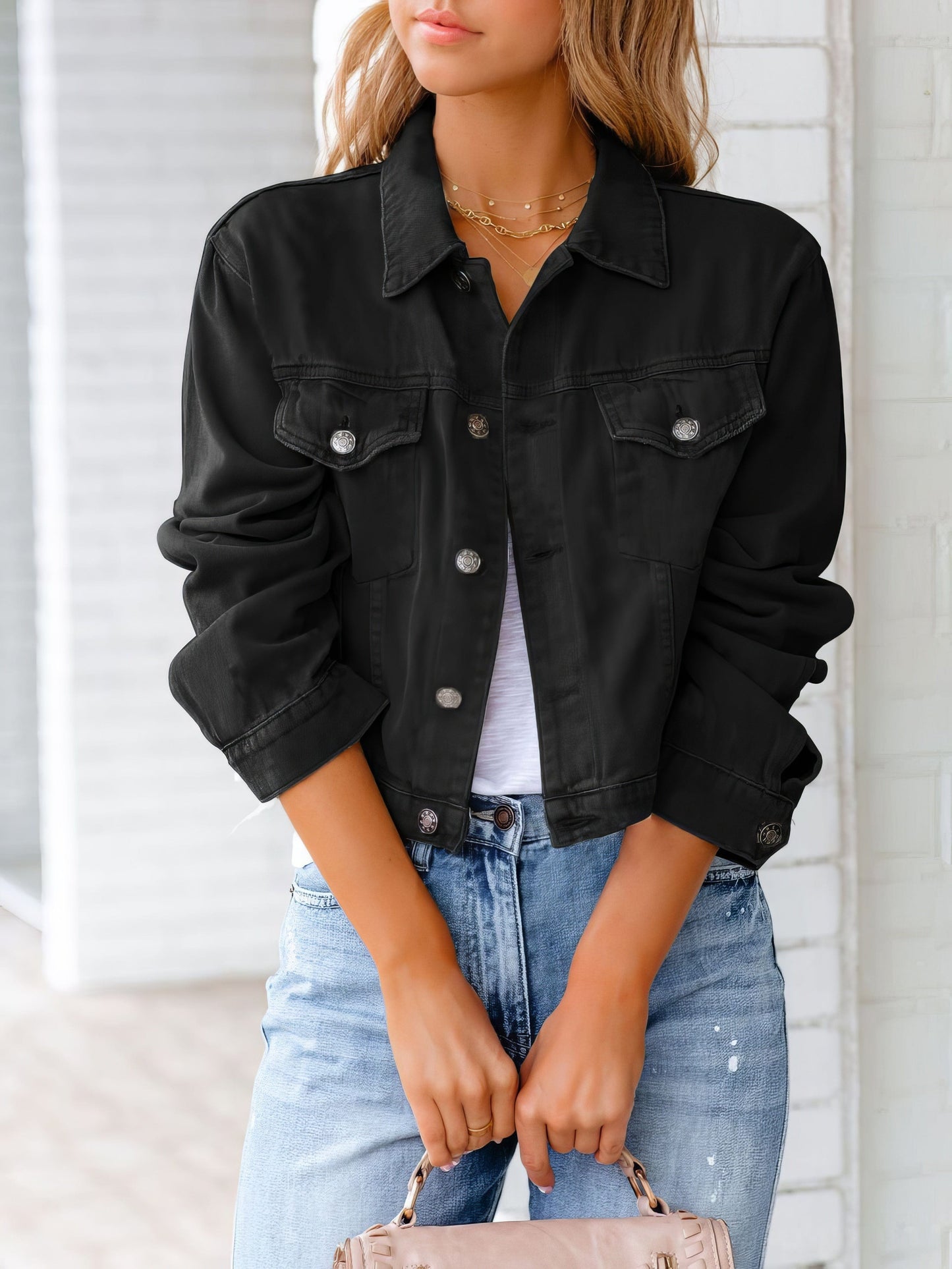 Pocket Long Sleeve Denim Jacket