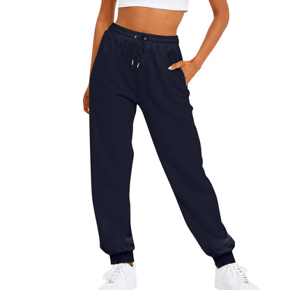 Women's Sweatpants Polyester Solid Color Black White Fashion High Waist Full Length Street Daily Fall Winter