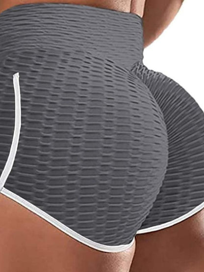 Women's Running Shorts Workout Shorts Stripe High Waist Shorts Athletic Athleisure Cotton Butt Lift Breathable Moisture Wicking Yoga Fitness Gym Workout Sportswear Activewear Wine Black Blue - LuckyFash™