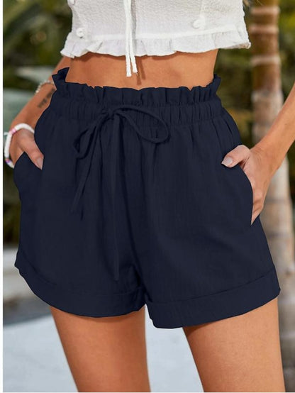 Women's Shorts Chiffon Plain Black Blue Fashion Short Casual Daily