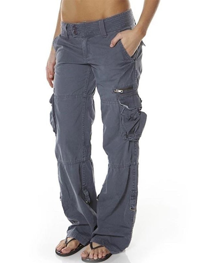 Women's Hiking Pants Trousers Work Pants Tactical Cargo Pants Military Summer Outdoor Ripstop Breathable Multi Pockets Quick Dry Pants / Trousers Bottoms Zipper Pocket grey blue Black Cotton Climbing - LuckyFash™