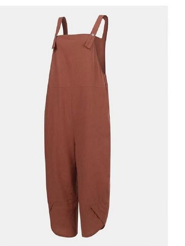 Women's Wide Leg Pants Trousers Overalls Baggy Black Red Green Mid Waist Oversized Daily Weekend Baggy Ankle-Length Breathable Plain M L XL XXL - LuckyFash™