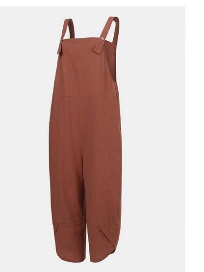 Women's Wide Leg Pants Trousers Overalls Baggy Black Red Green Mid Waist Oversized Daily Weekend Baggy Ankle-Length Breathable Plain M L XL XXL - LuckyFash™