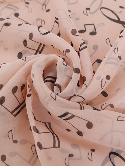 1PC Women Lady Musical Note Chiffon Neck Scarf Shawl Muffler Scarves High Quality Fabulous Elastic Beautiful Scarves - LuckyFash™