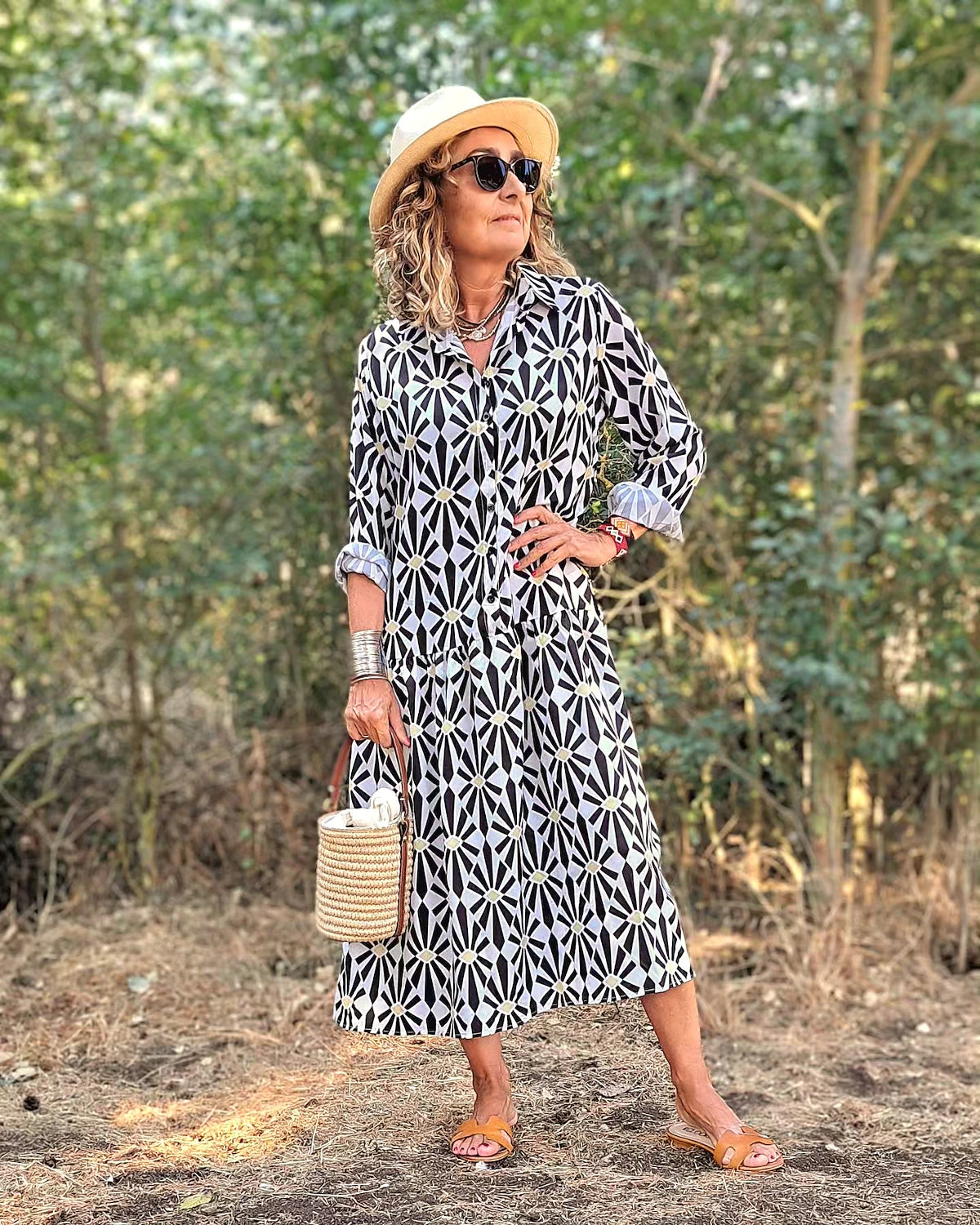 Women's Shirt Dress Casual Dress Ruffle Print Shirt Collar Maxi long Dress Daily Vacation Long Sleeve Summer Spring