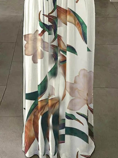 Women's Formal Party Dress Sheath Dress Long Dress Maxi Dress White Short Sleeve Floral Ruched Winter Fall Spring Off Shoulder Stylish Office Wedding Guest 2023 S M L XL XXL 3XL - LuckyFash™