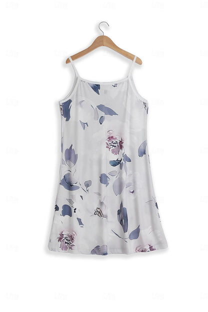 Women's Tank Dress Slip Dress Floral Print V Neck Mini Dress Daily Vacation Sleeveless Summer Spring