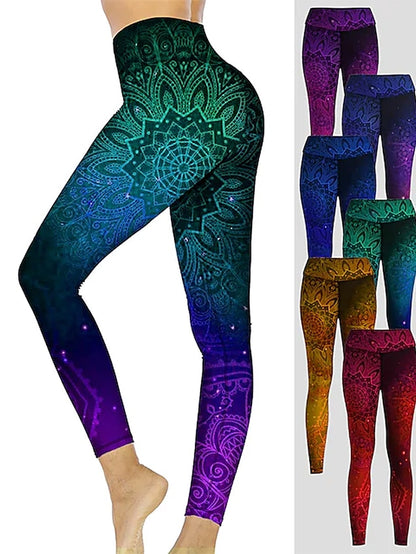 Women's Yoga Pants Tummy Control Butt Lift High Waist Fitness Gym Workout Running Tights Leggings Green Purple Yellow Winter Sports Activewear High Elasticity 21Grams - LuckyFash™