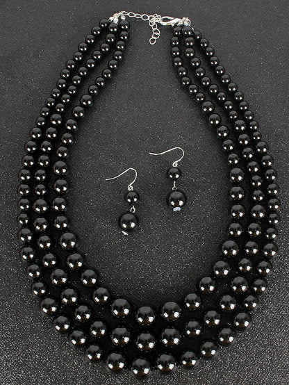 Women's necklace Chic & Modern Party Pure Color Jewelry Sets / Imitation Pearl / White / Red / Purple / Fall - LuckyFash™