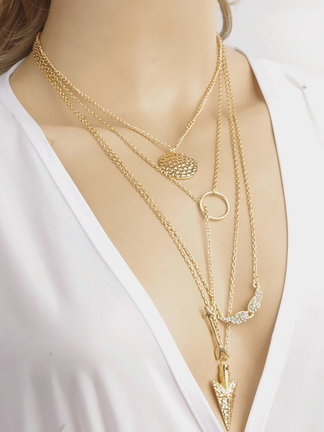 1pc Long Necklace For Women's Party / Evening Gift Alloy Coin Bar Star - LuckyFash™