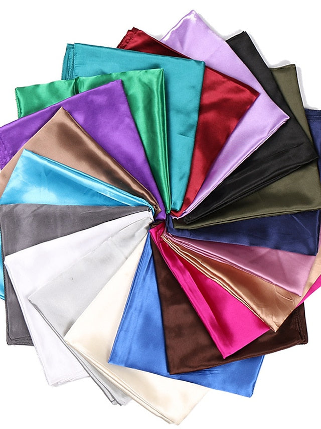 1pcs 90*90cm Solid Colors Neckerchief Hijab Scarf For Women Silk Satin Headband Hair Scarves Female Square Shawls Head Scarfs For Ladies - LuckyFash™