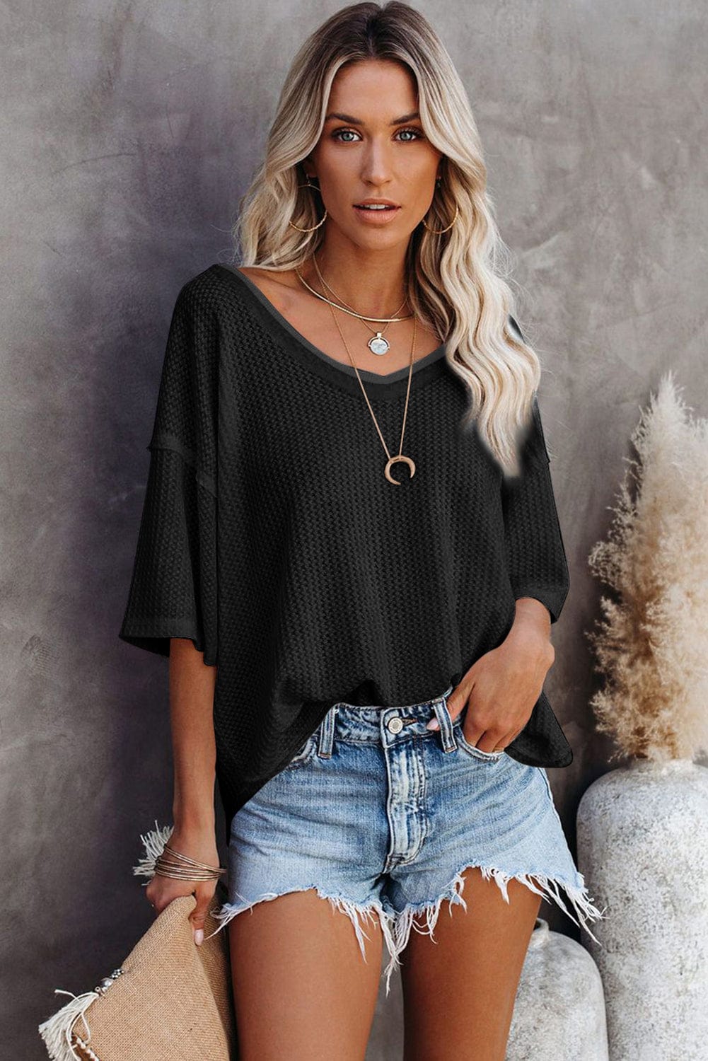 Round Neck Long Sleeve Casual Tassel T-shirt