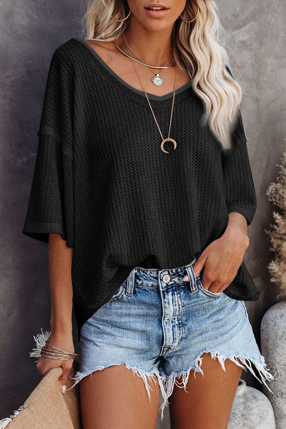 Round Neck Long Sleeve Casual Tassel T-shirt