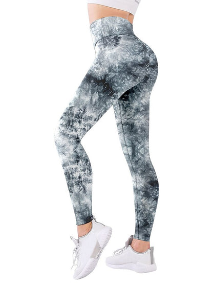 Women's Yoga Pants Tummy Control Butt Lift Quick Dry High Waist Yoga Fitness Gym Workout Leggings Bottoms Color Gradient Graphic Patterned Camo / Camouflage Light Purple Baby blue Black / Rose Red - LuckyFash™