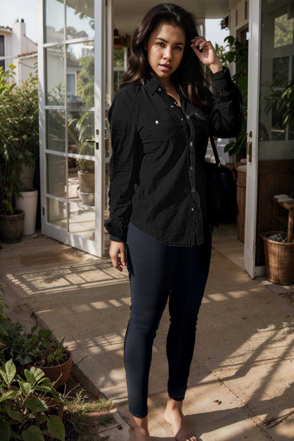 ruched trim button up long sleeve collared casual jacket 109582