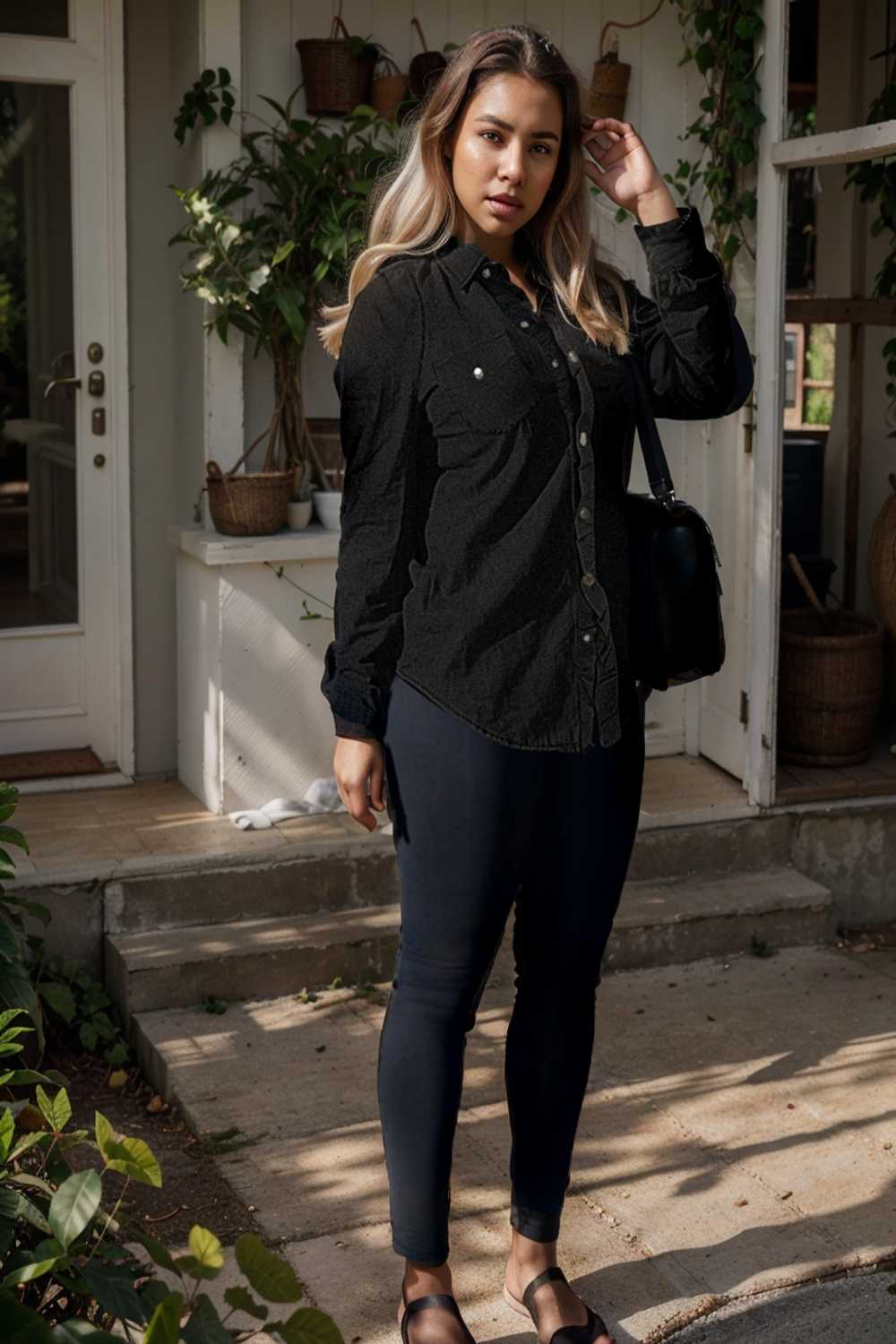 ruched trim button up long sleeve collared casual jacket 109581